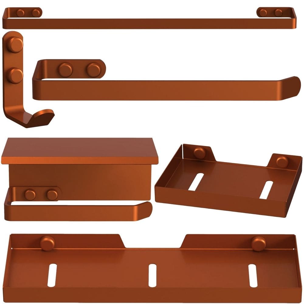 Kit Acessórios Para Banheiro 6 Peças Rose Gold FS MAX