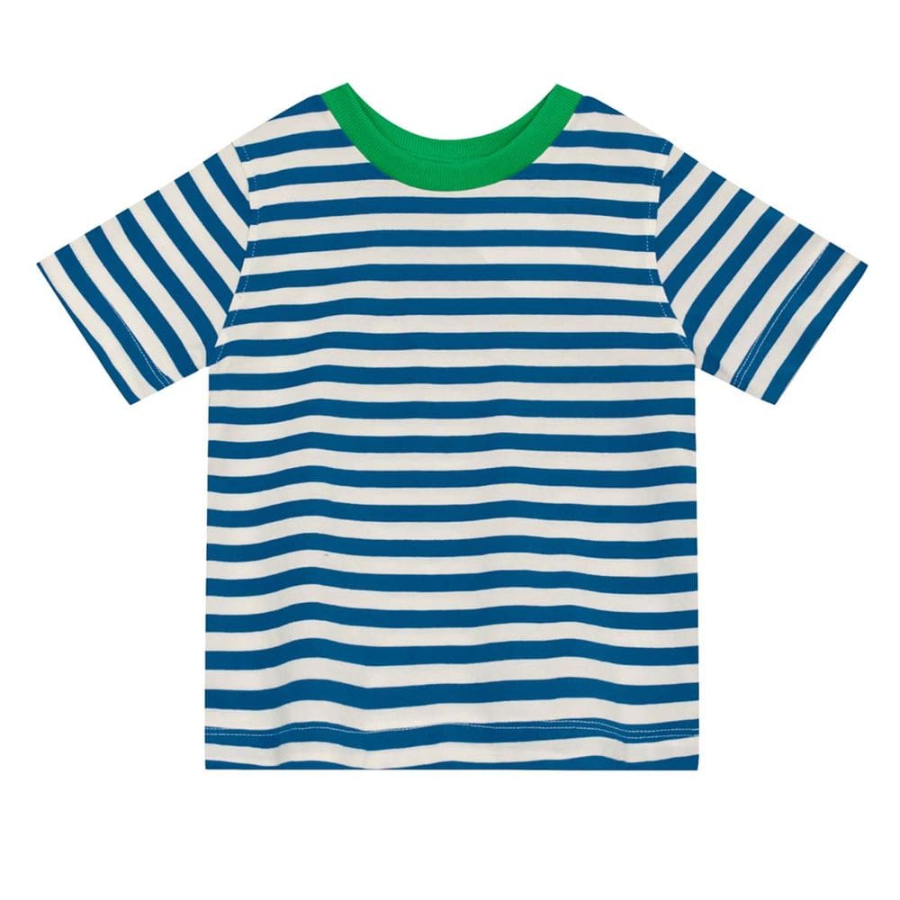Camiseta infantil listrada collab Essendi e Azul