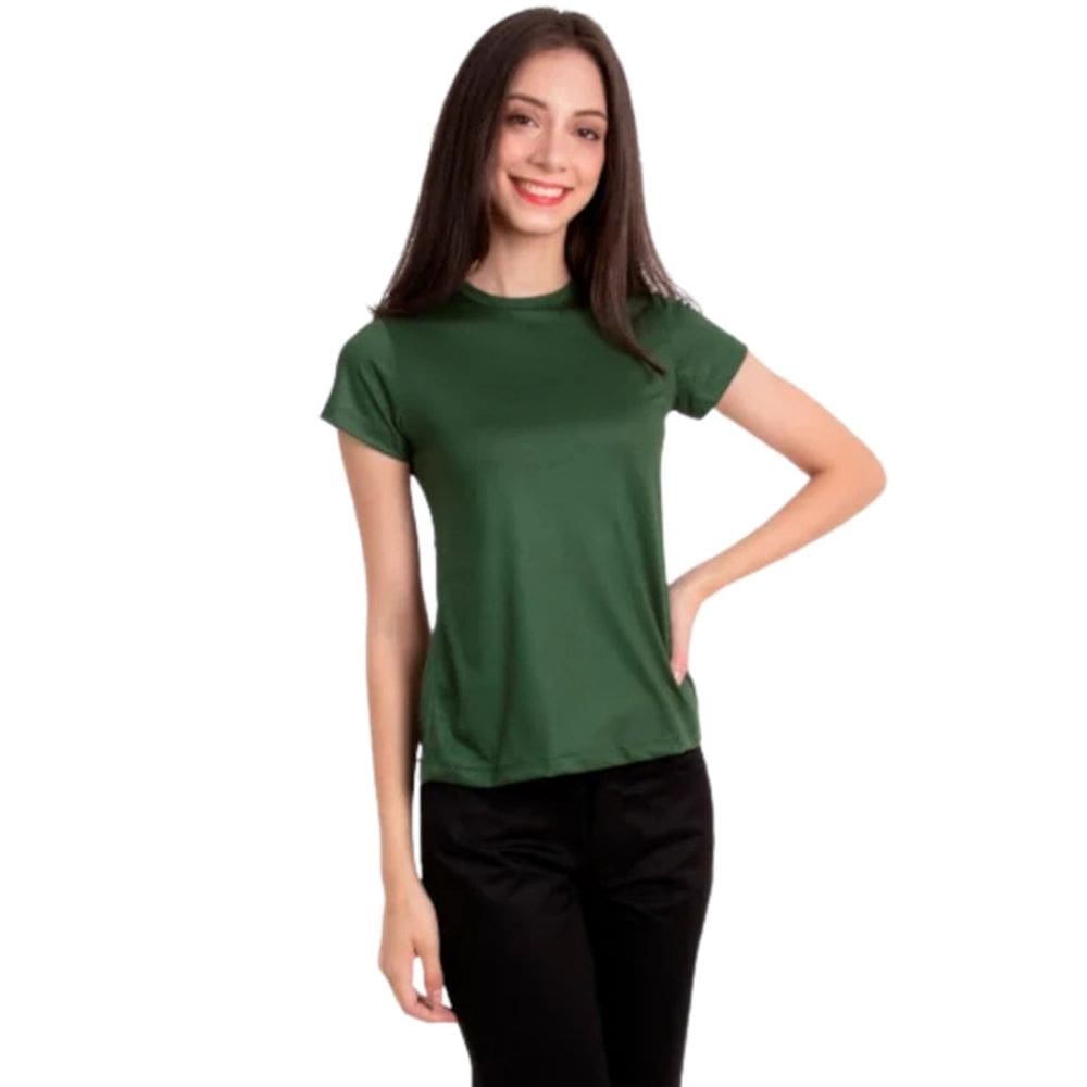 Kit 3un Blusa Camiseta Feminina Baby Look Gola Redonda