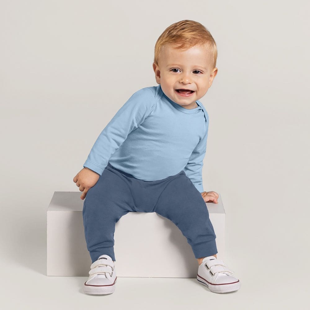 Body Bebê Em Cotton Azul Brandili