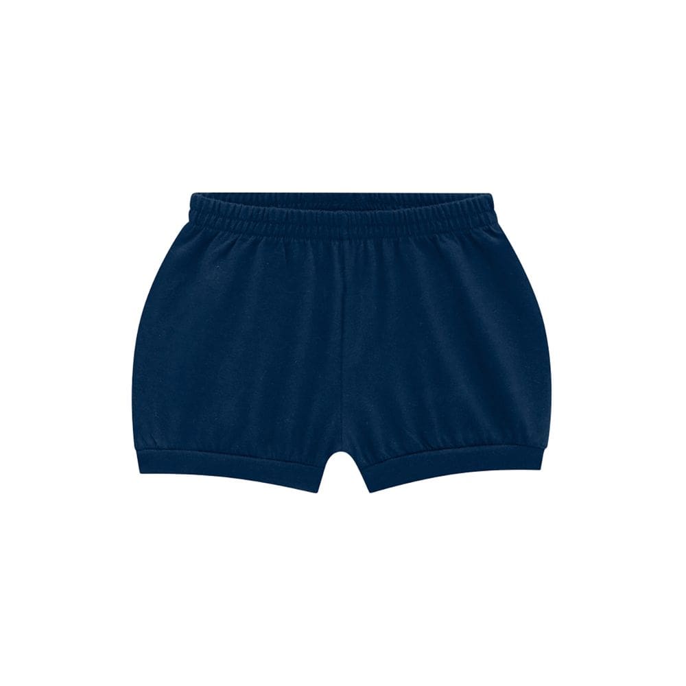 Shorts Básico Bebês De Malha Azul Brandili