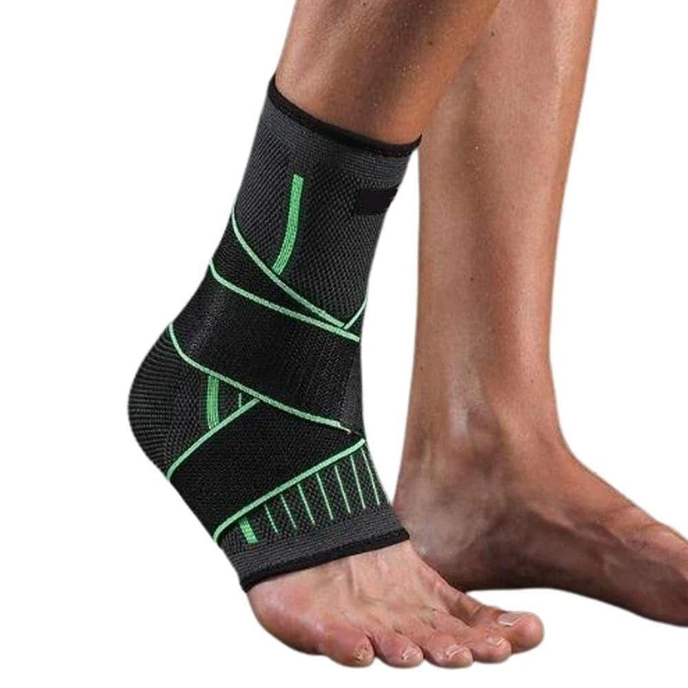 Tornozeleira Ortopédica Ajustável Com Suporte Elástico De Quatro Vias E Cinta De Compressão Cor:preto