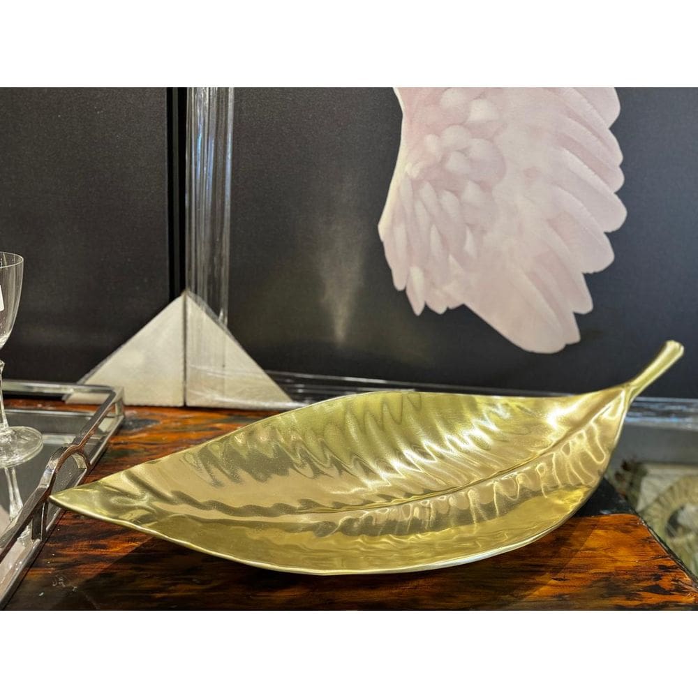 Folha Decorativa Aluminio Grande Dourado 75X28cm