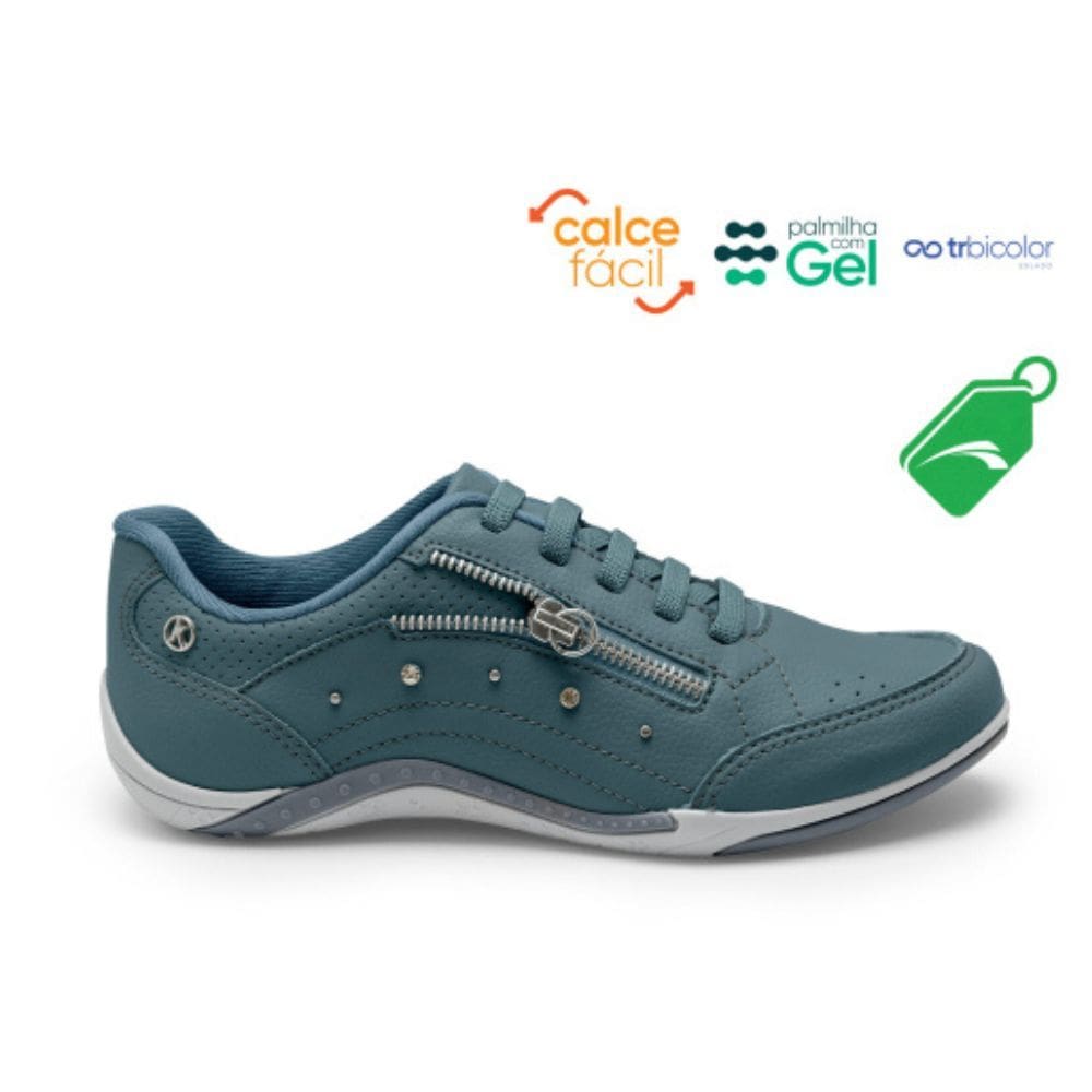 tenis feminino kolosh casual azul palmilha gel