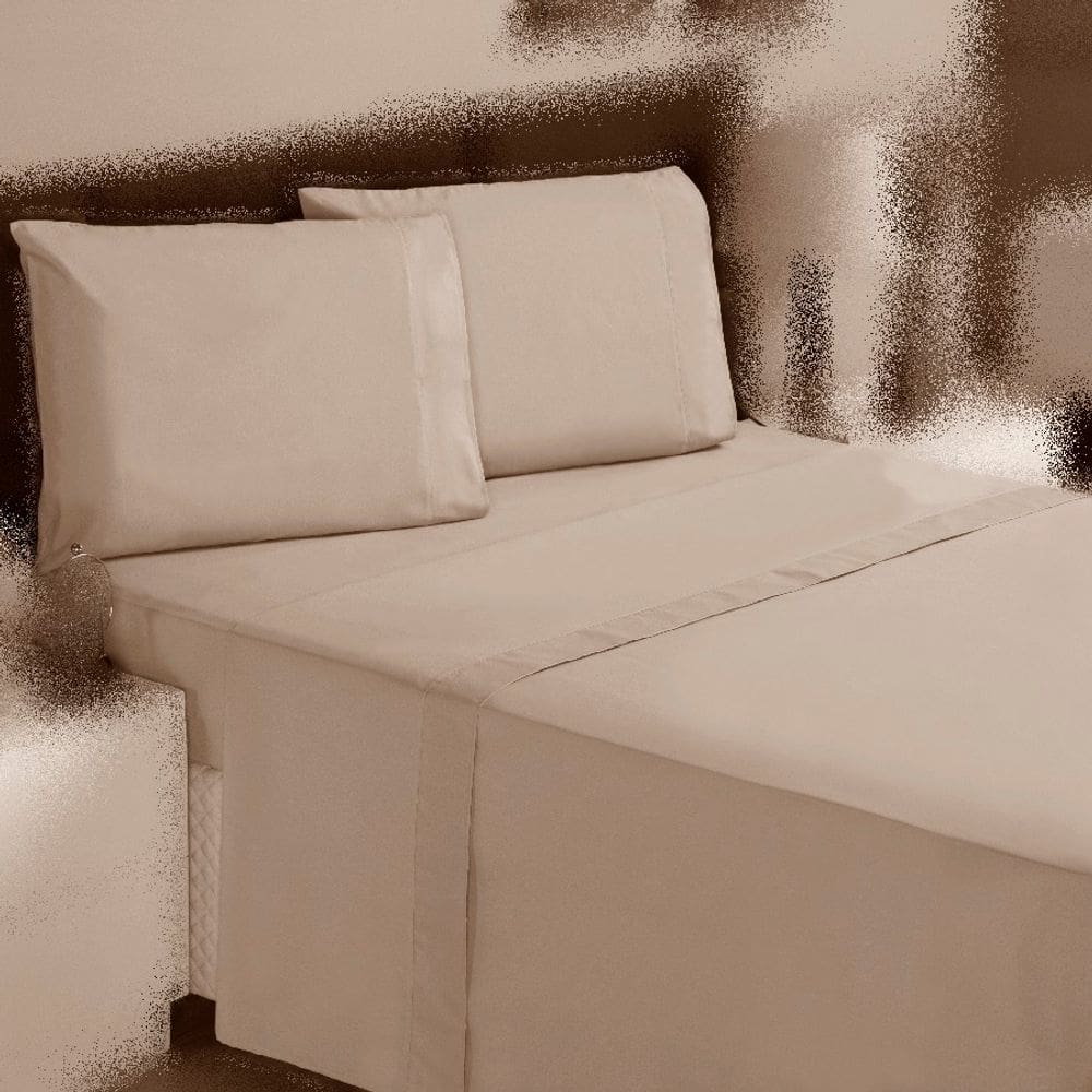 Jogo de Cama Solteiro 2p Lençol sem Elástico + Fronha 100% Algodão Percal Rubi