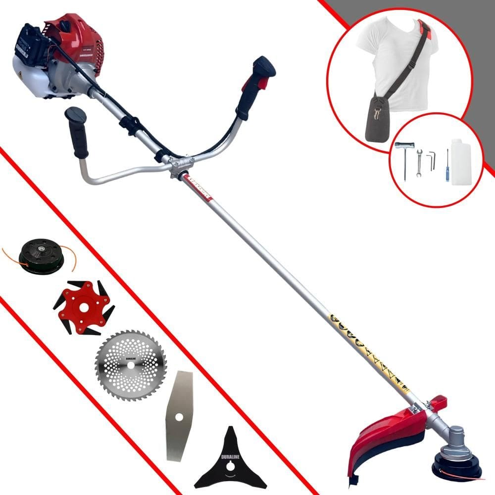 Aparador de Grama À Gasolina Kawashima BCJ521L 2T 52cc 2,5HP de Potência 10.000rpm Roçadeira Completa Com Carretel de Nylon e Kit 4 Lâminas de Corte