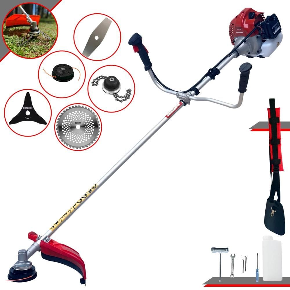 Roçadeira Kawashima BCJ521L À Gasolina 2T 52cc 2,5HP 5 Em 1 Com Carretel e Faca 2 Pontas + EXTRA Faca 3 Pontas + Faca 40 Dentes de Vídea + Trimmer