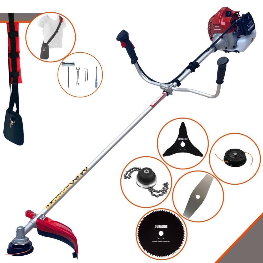 Roçadeira Completa Kawashima BCJ521-L À Gasolina 2T 52cc 2,5HP 5 Em 1 Com Carretel + Lâmina Facão + Lâmina 3 Pontas + Lâmina 80 Dentes + Trimmer