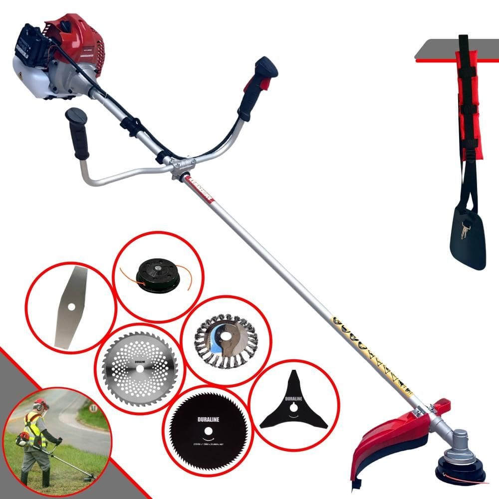 Cortador de Grama Robusto À Gasolina Kawashima BCJ521L 52cc 2,5HP de Potência 10.000rpm Roçadeira Profissional Lateral Completa Com 6 Opções de Cortes