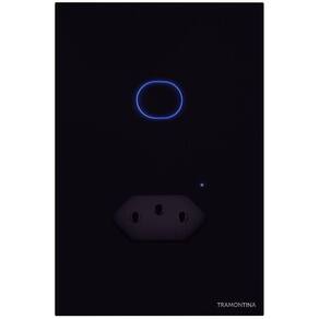 Interruptor Onne Touch Smart Tramontina Preto Com 1 Canal E 1 Tomada 2p+t 10 A 250 V Tramontina