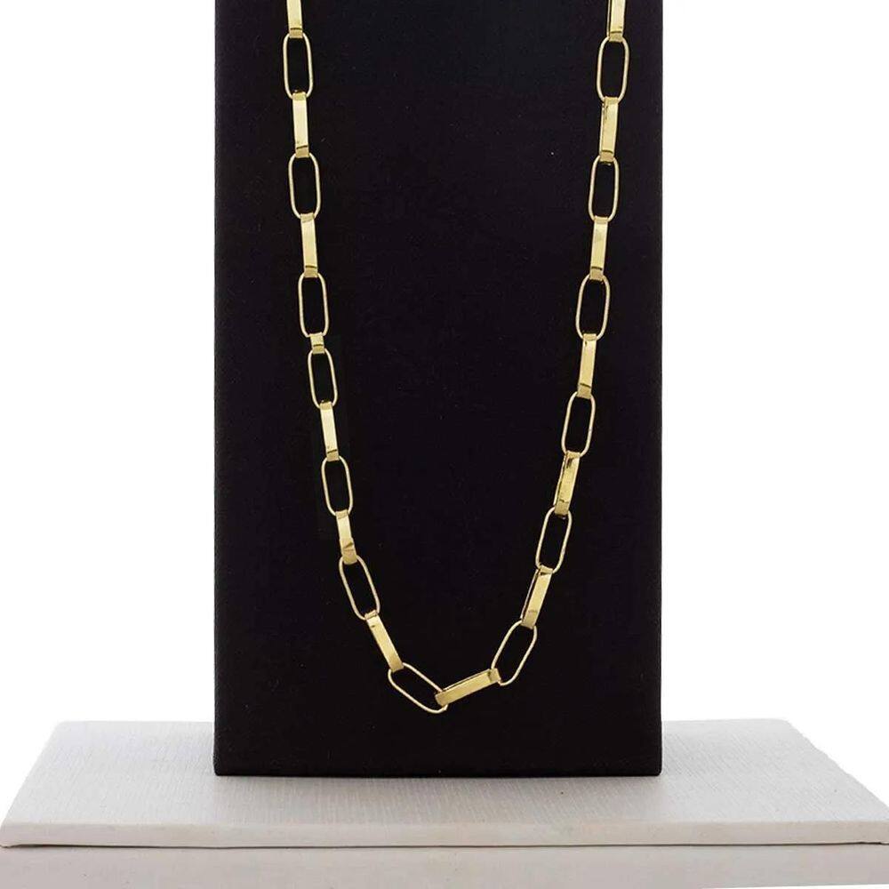 Corrente Masculina Longa Elo Cartie Banhada A Ouro 18K 60Cm