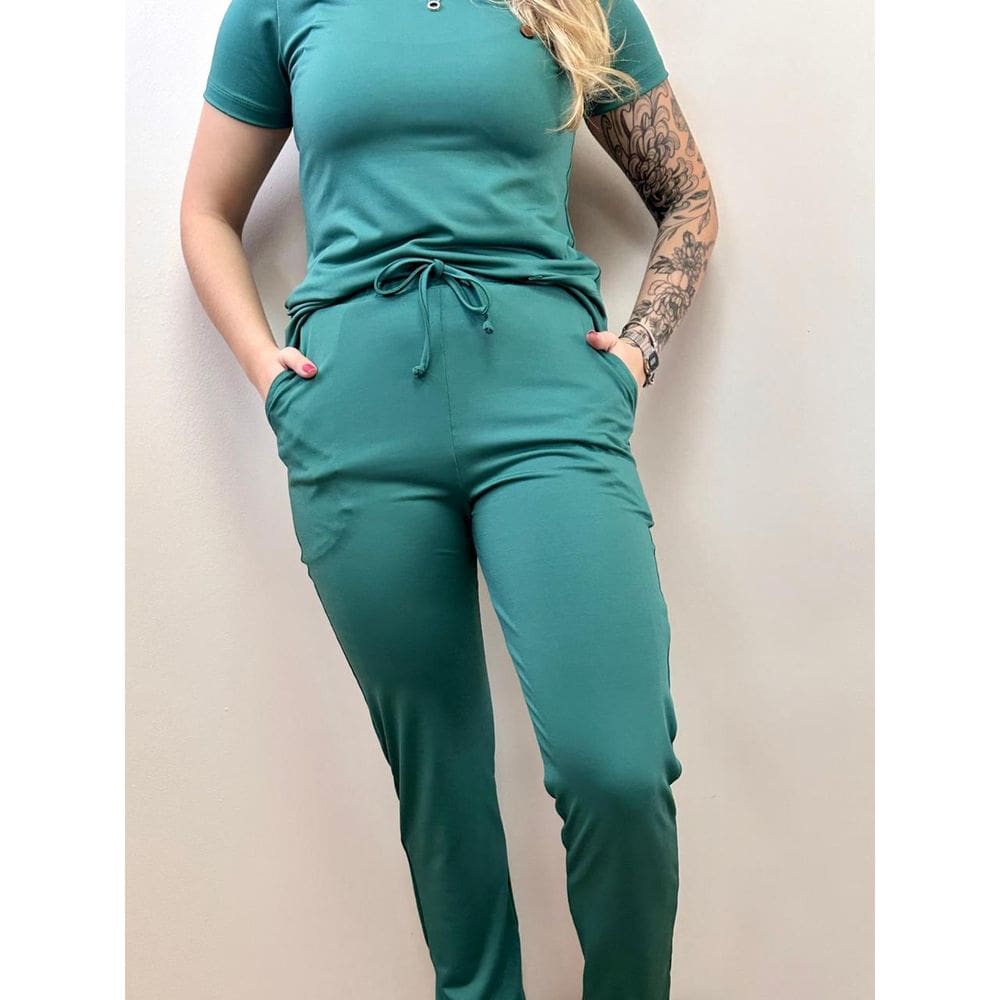 Conjunto Pijama Cirúrgico Scrub Ame Verde Gardem Poliester