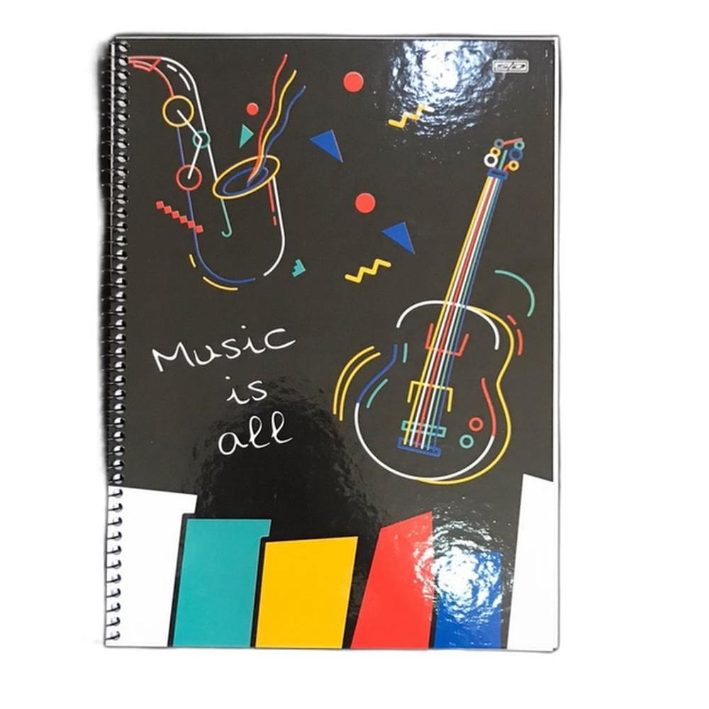 Caderno De Música Pautado Universitário Capa Dura 80 Folhas