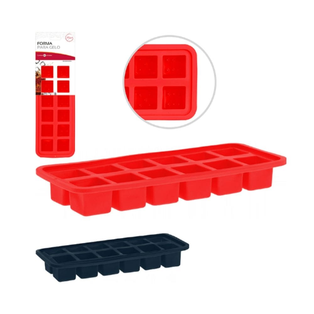 Forma De Gelo Silicone 12 Cubos Drink