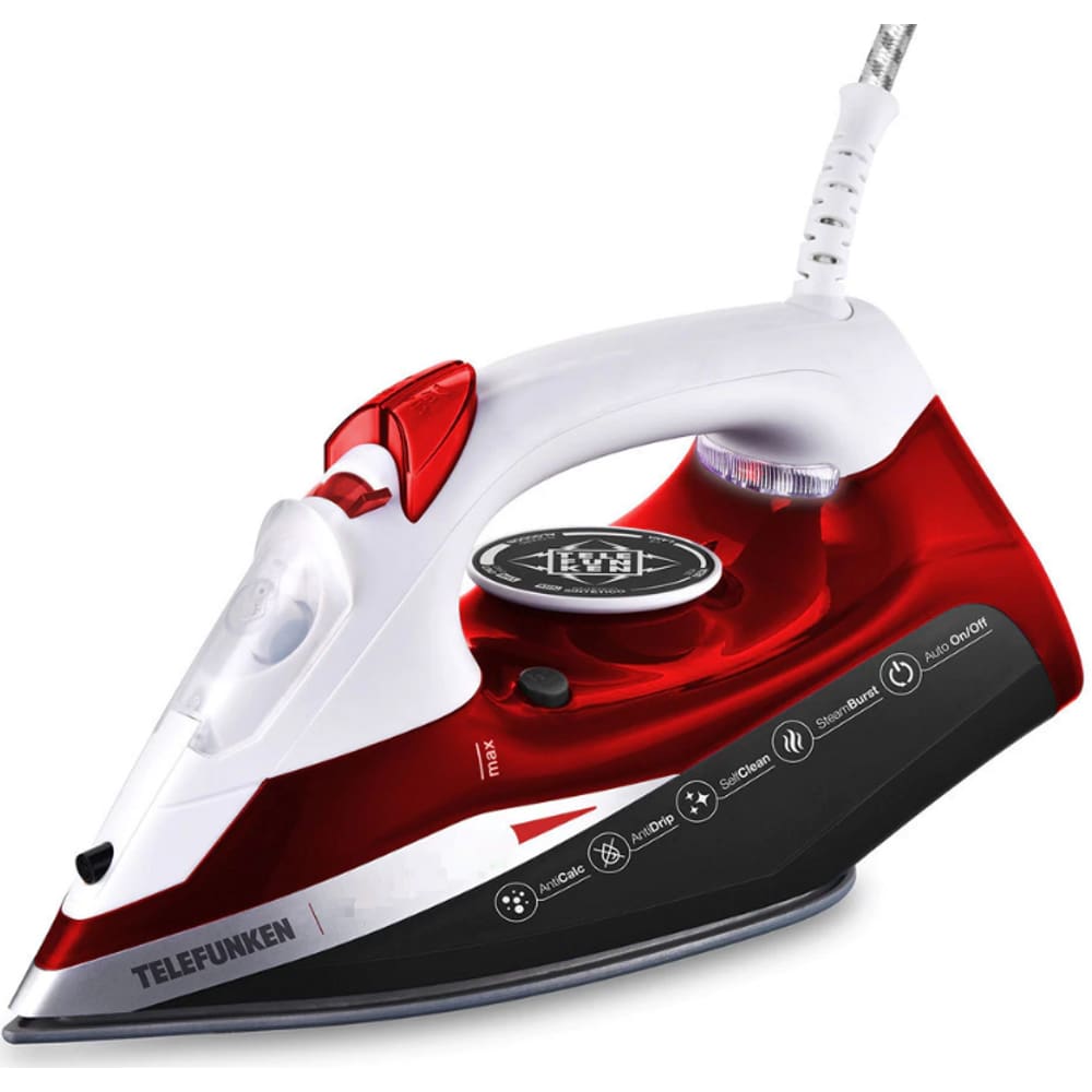 Ferro a Vapor 2400W Telefunken 400ml Base Ceramica Red Luxx 127V