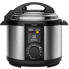 Panela de Pressao Eletrica 5L Electrolux 900W Antiaderente Inox Preta 127V
