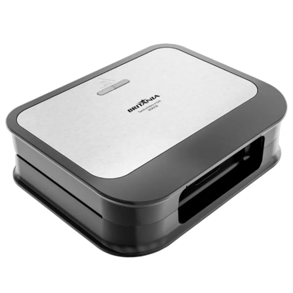 Sanduicheira Quadratt Grill 750W Britania Antiaderente em Inox 127V