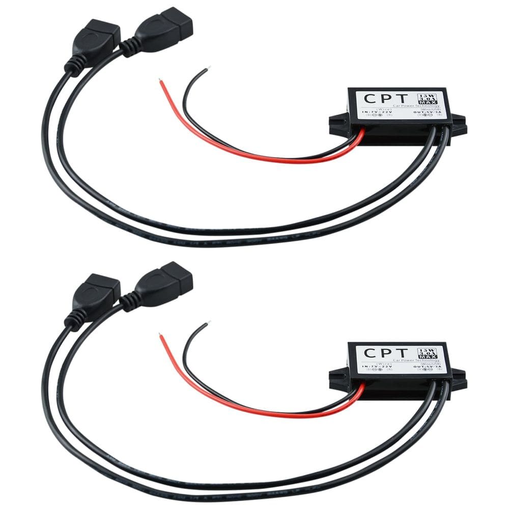 Conversor DC Flylin 12V a 5V 3A Dual USB à prova d`água
