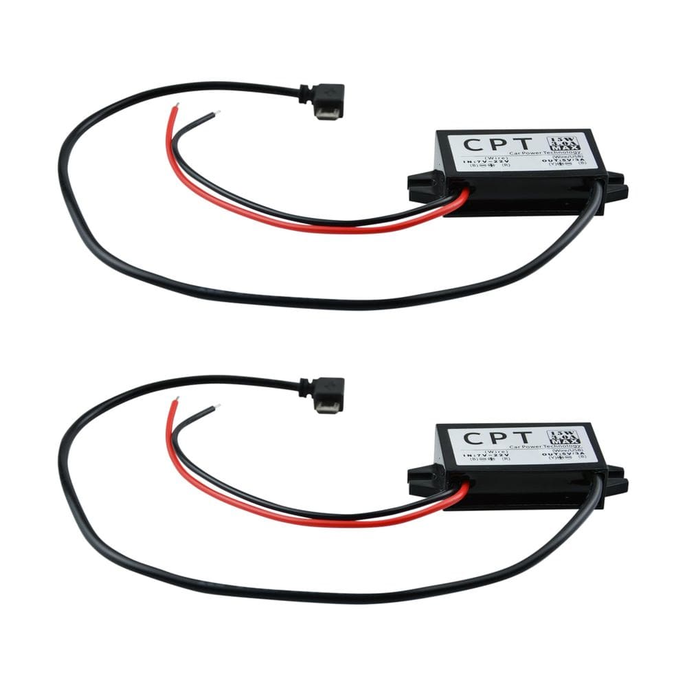 Conversor de tensão Flylin 12V a 5V 3A DC com Micro USB (2 unidades)