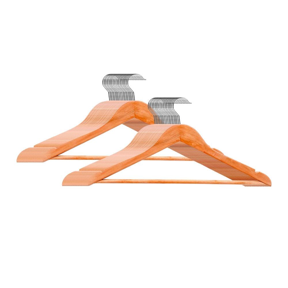 Kit Conjunto 40 Cabides Madeira Native Cazza