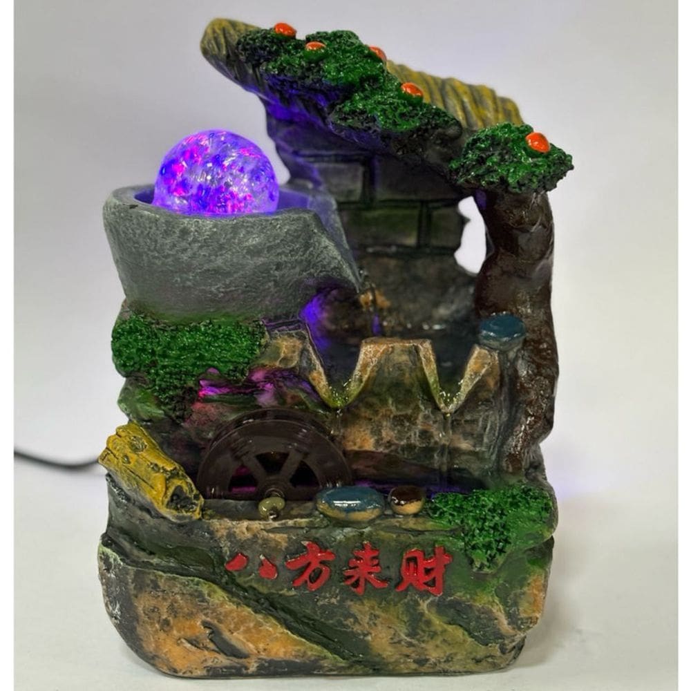 Fonte de Água Decorativa em Cascata para Jardim, Relaxante, Umidificação Natural