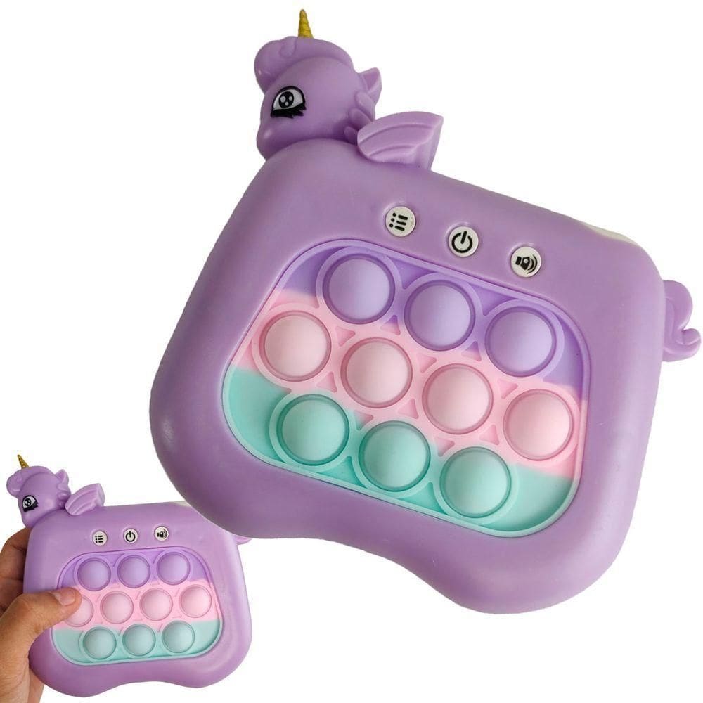 Pop It Interativo Mini Game Unicornio 4 Modos Som Luzes Fidget Sensorial Portatil Relaxante Anti desconforto Jogos Criança
