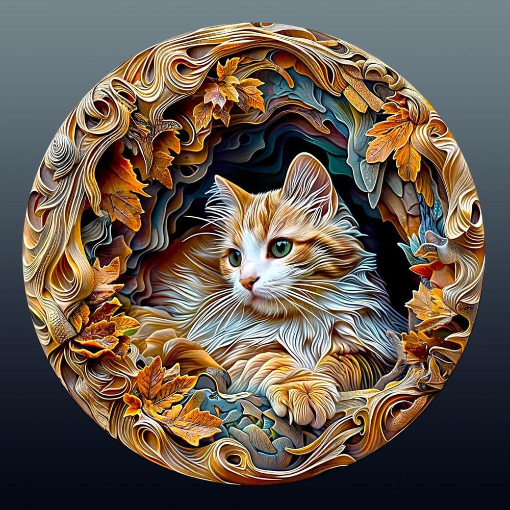 Quebra-cabeça de madeira Pijesaksa 3D Visual Effects Persian Cat 300 unidades