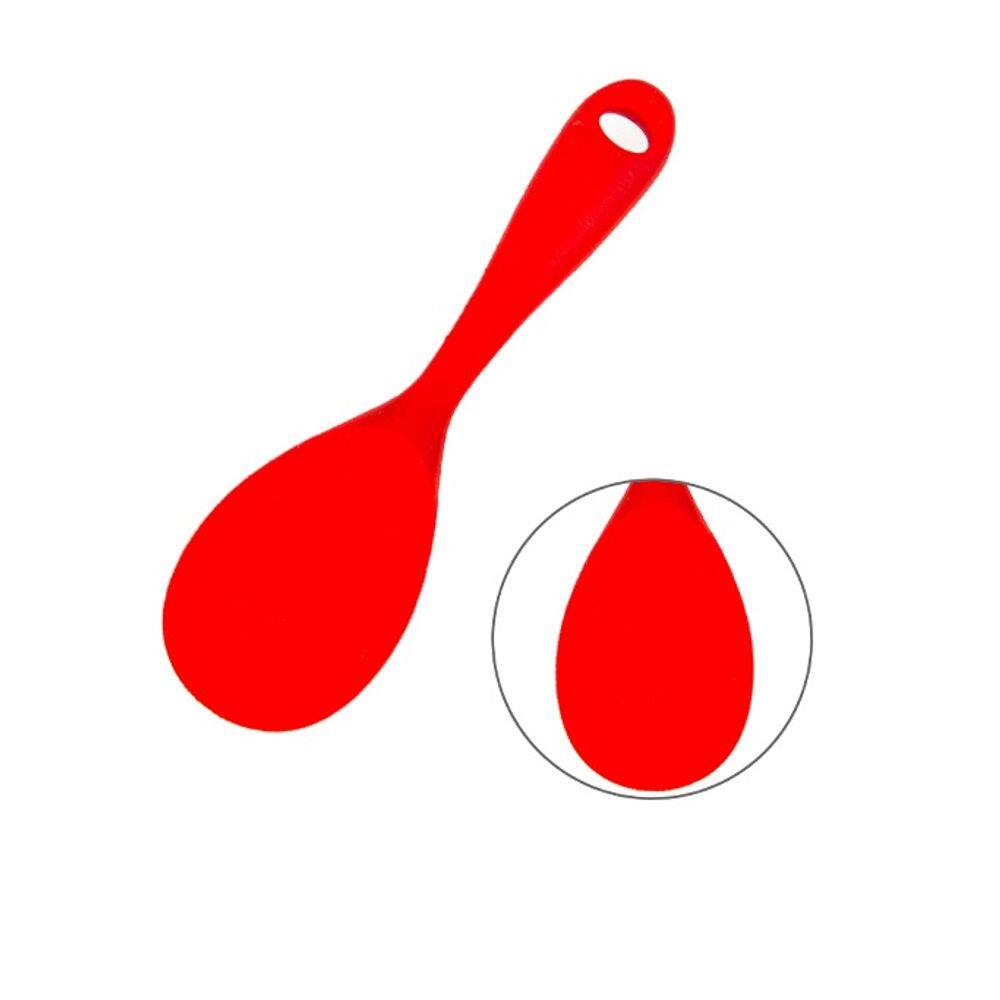 Colher De Arroz Gohan Em Silicone Para Cozinha 22cm Vermelha
