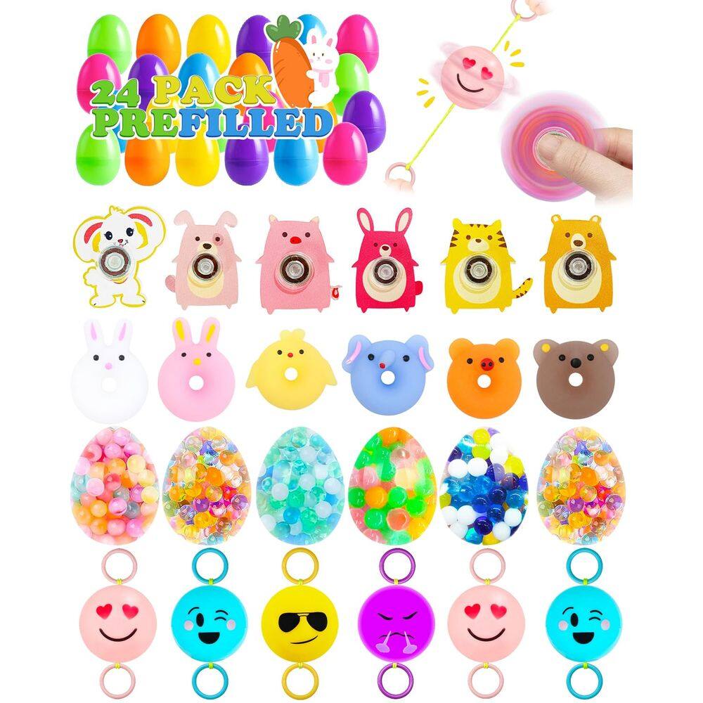 Ovos de Páscoa pré-preenchidos personalizados com brinquedos dentro de um pacote de 24