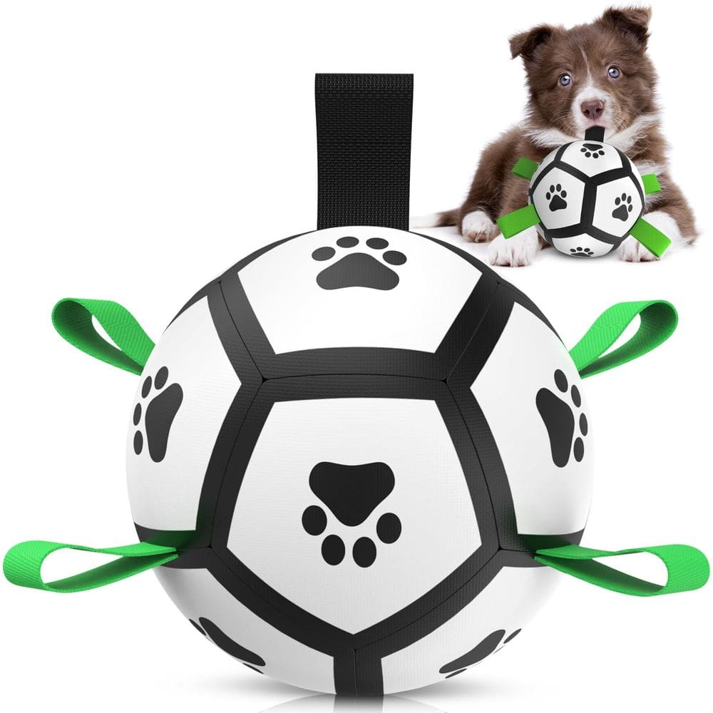 Brinquedo para cães QDAN Bola de futebol para cães com alças para cães pequenos
