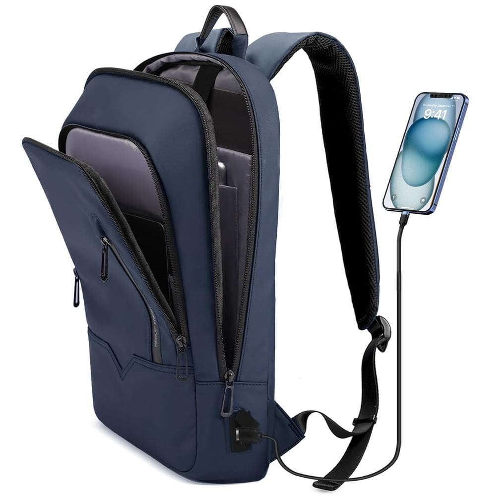 Mochila hk Business Slim para homens com carregador USB 17.3"