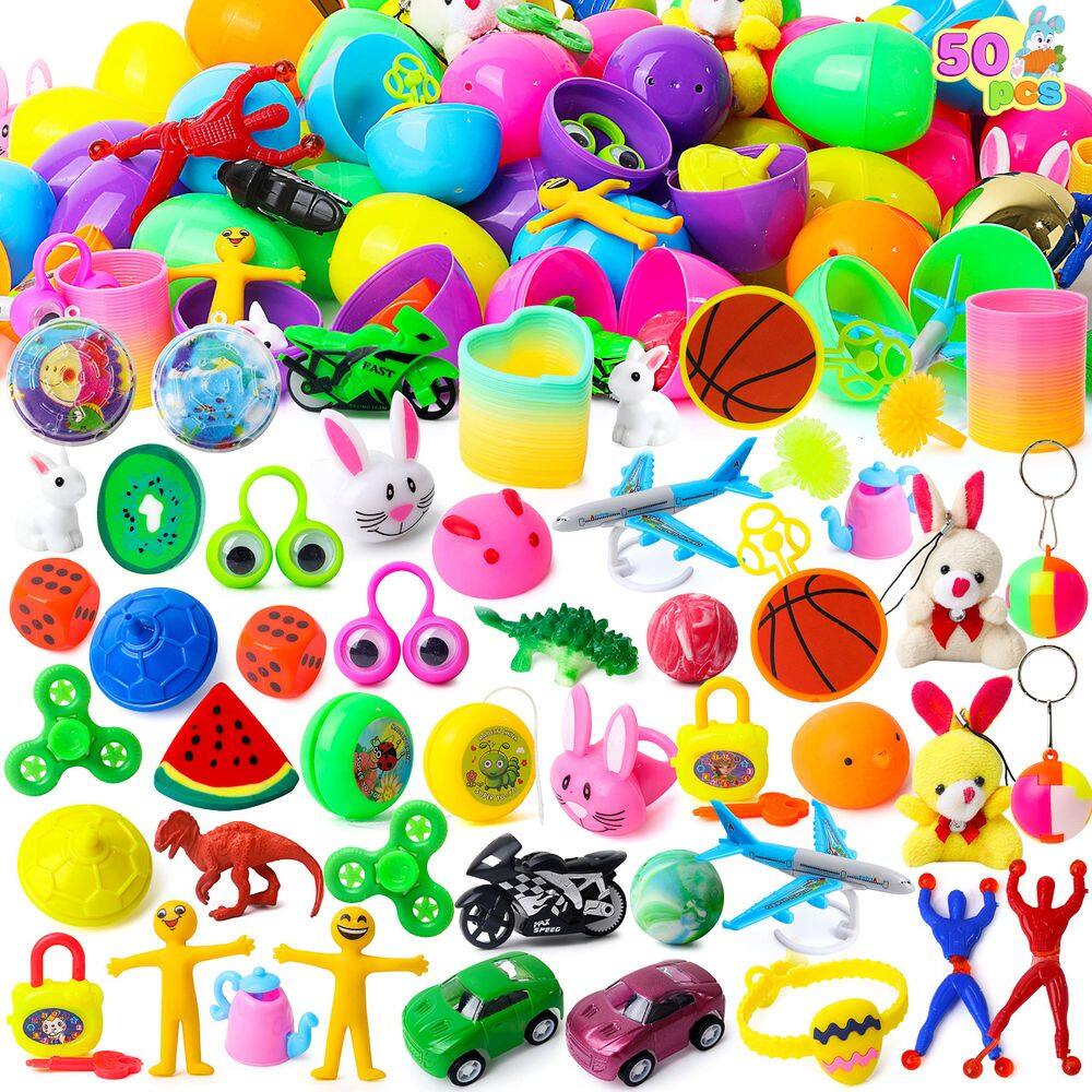 Ovos de Páscoa pré-recheados JOYIN, 50 unidades com brinquedos para Hunt Filler