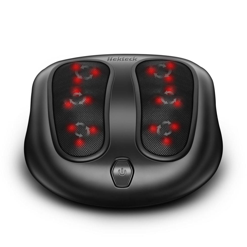 Massageador de pés Nekteck Shiatsu aquecido elétrico com calor preto