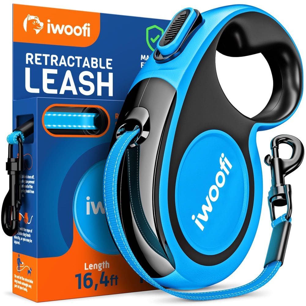 Coleira retrátil para cães IWOOFI 2025 Heavy Duty 5m para cães de 50 kg
