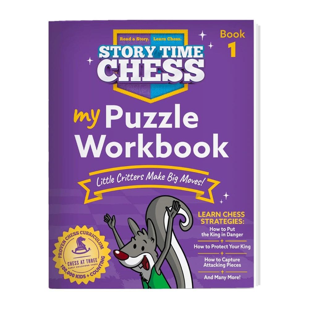 Livro de exercícios de quebra-cabeça Story Time Chess Learning Game Kids 3+