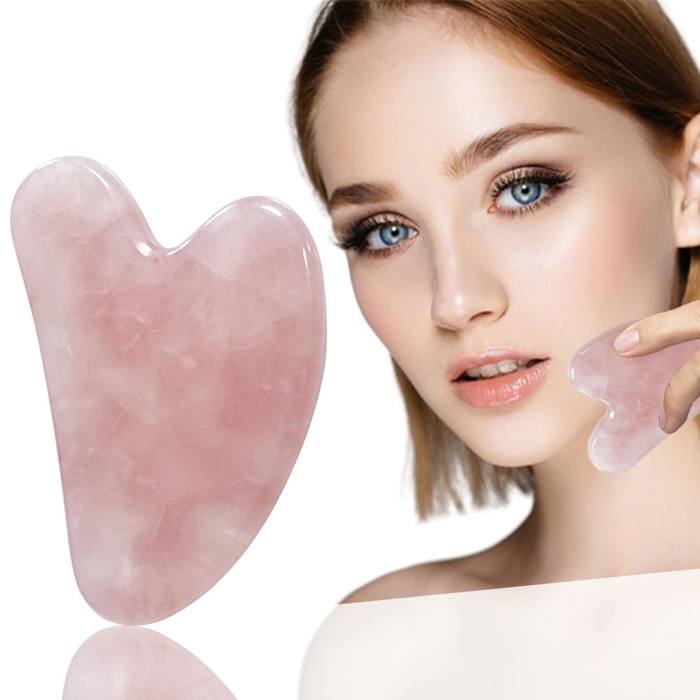 Massageador facial BLHLA Rose Quartz Gua Sha Facial Tools