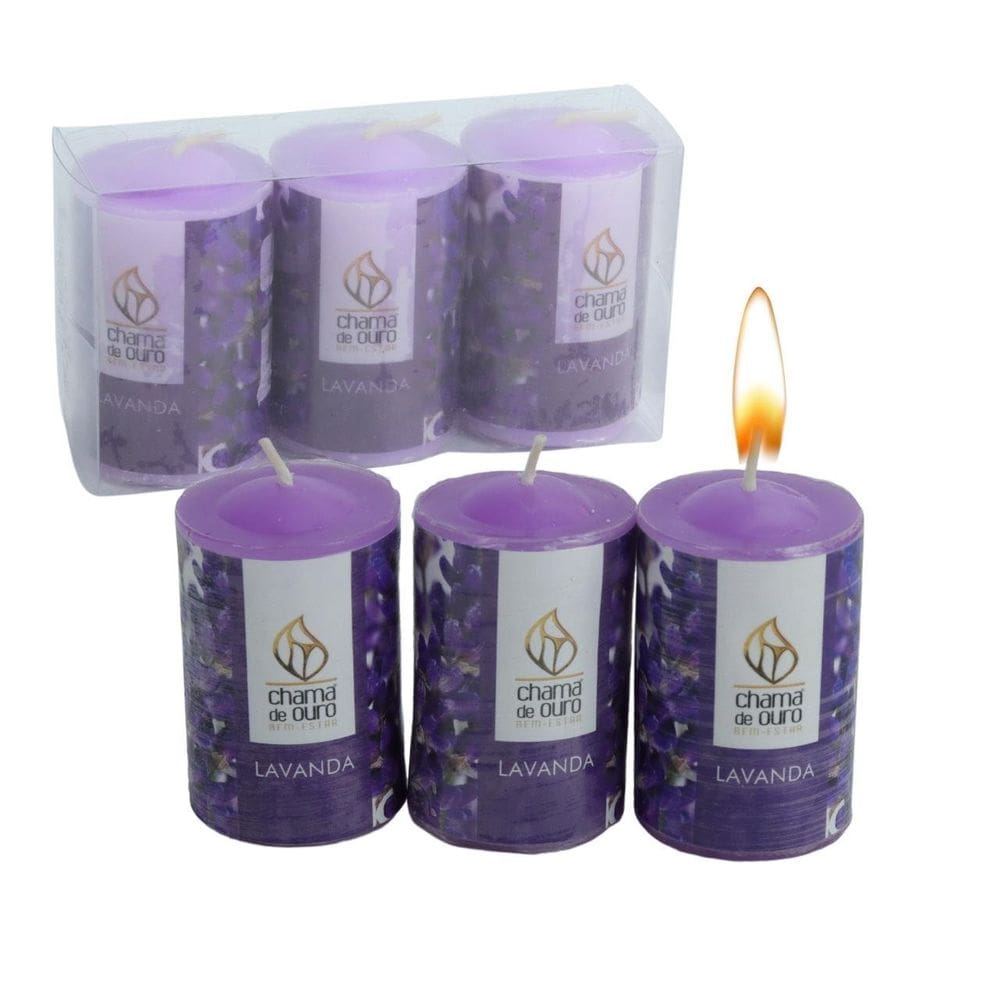 Vela Aromática 40g Cada 3 Peças Lavanda - Tudo em Caixa