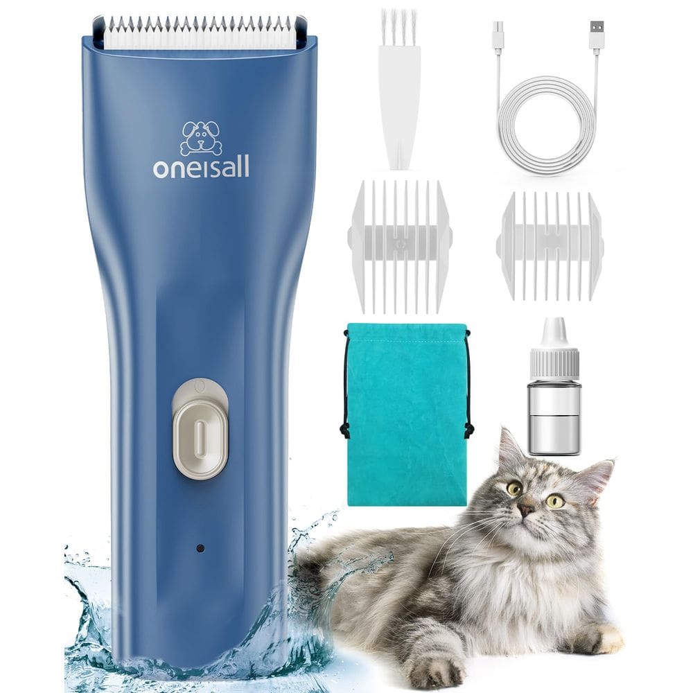 Aparador de cabelo Cat oneisall Quiet 3 em 1 sem fio para cabelos longos