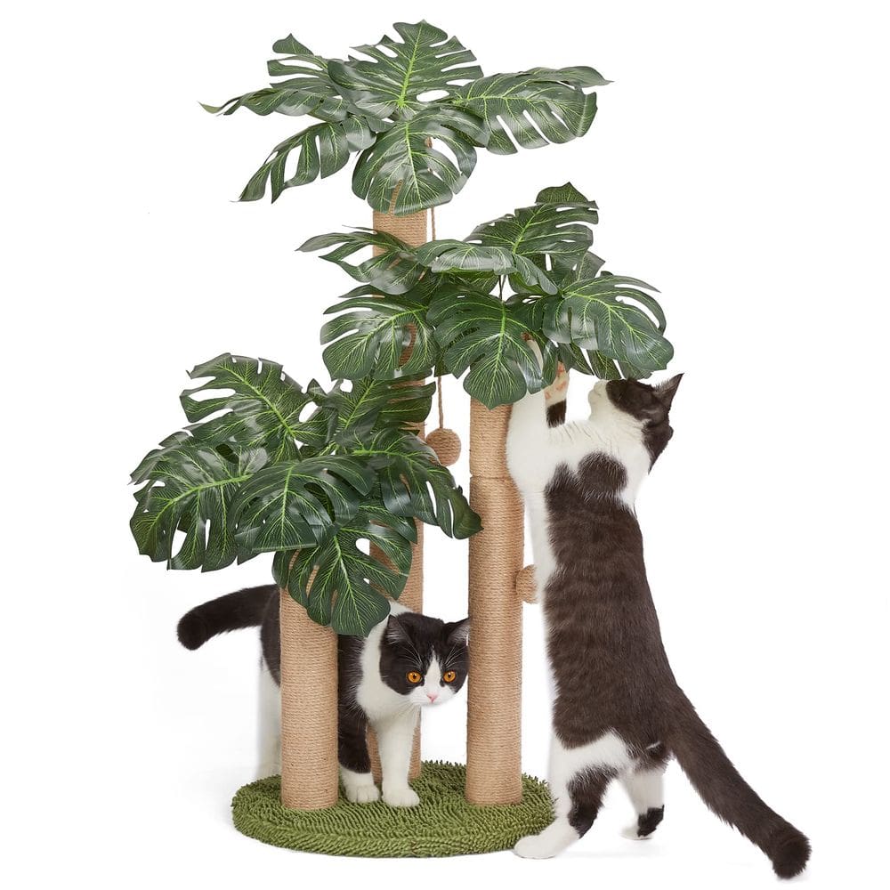 Arranhador para gatos LEMONDA 80 cm com 3 bastões para arranhar e brinquedos