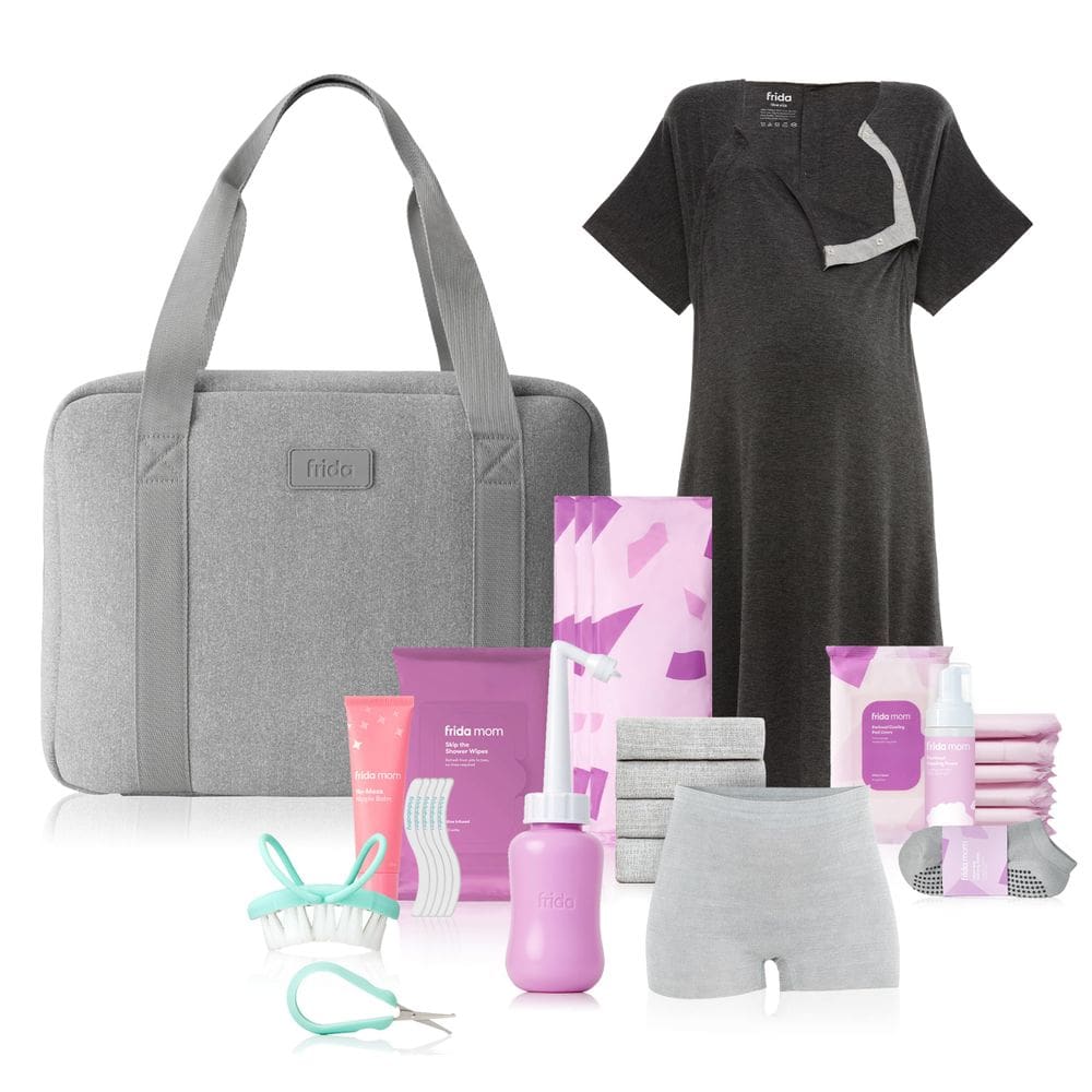 Bolsa hospitalar Essentials Frida Mom para trabalho de parto, parto e recuperação