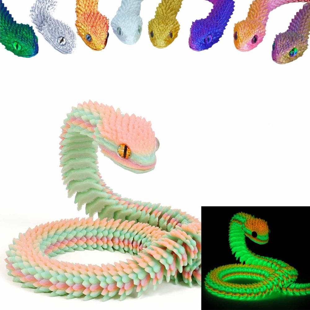 Junta flexível articulada de cobra impressa em 3D de brinquedo, resina de 60 cm