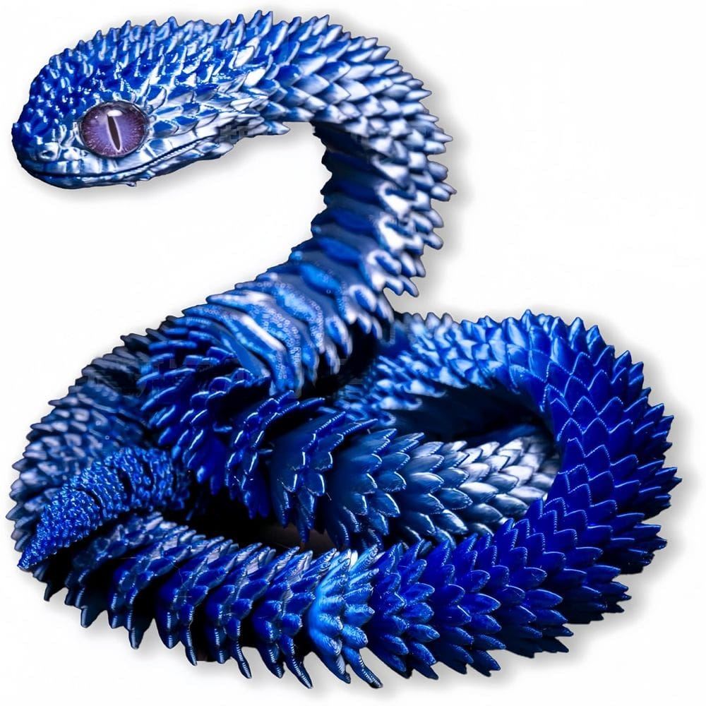 Modelo de animal impresso em 3D: Snake Viper, Home Office Decor, azul