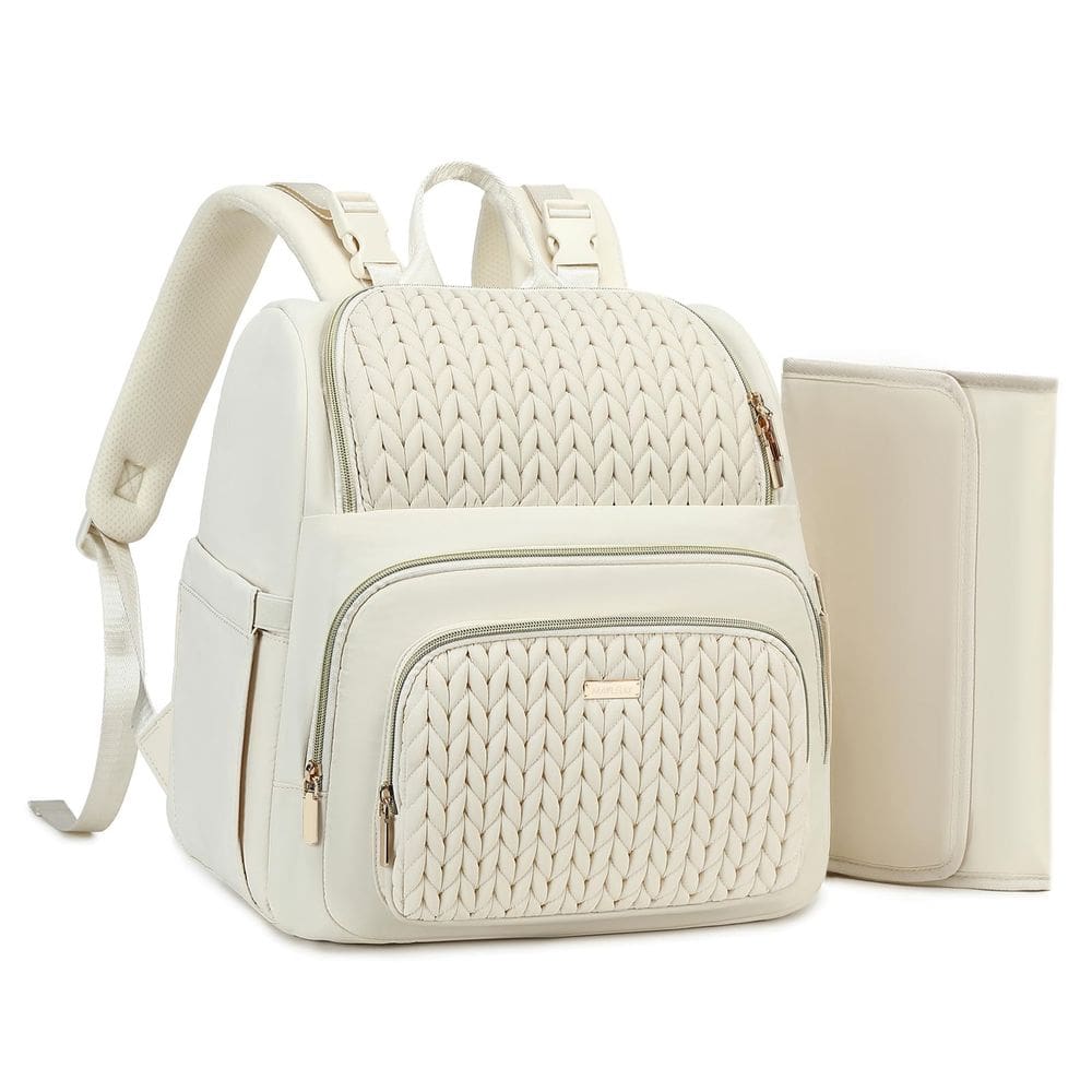Mochila para fraldas MAPLELILY, leve e elegante, bege