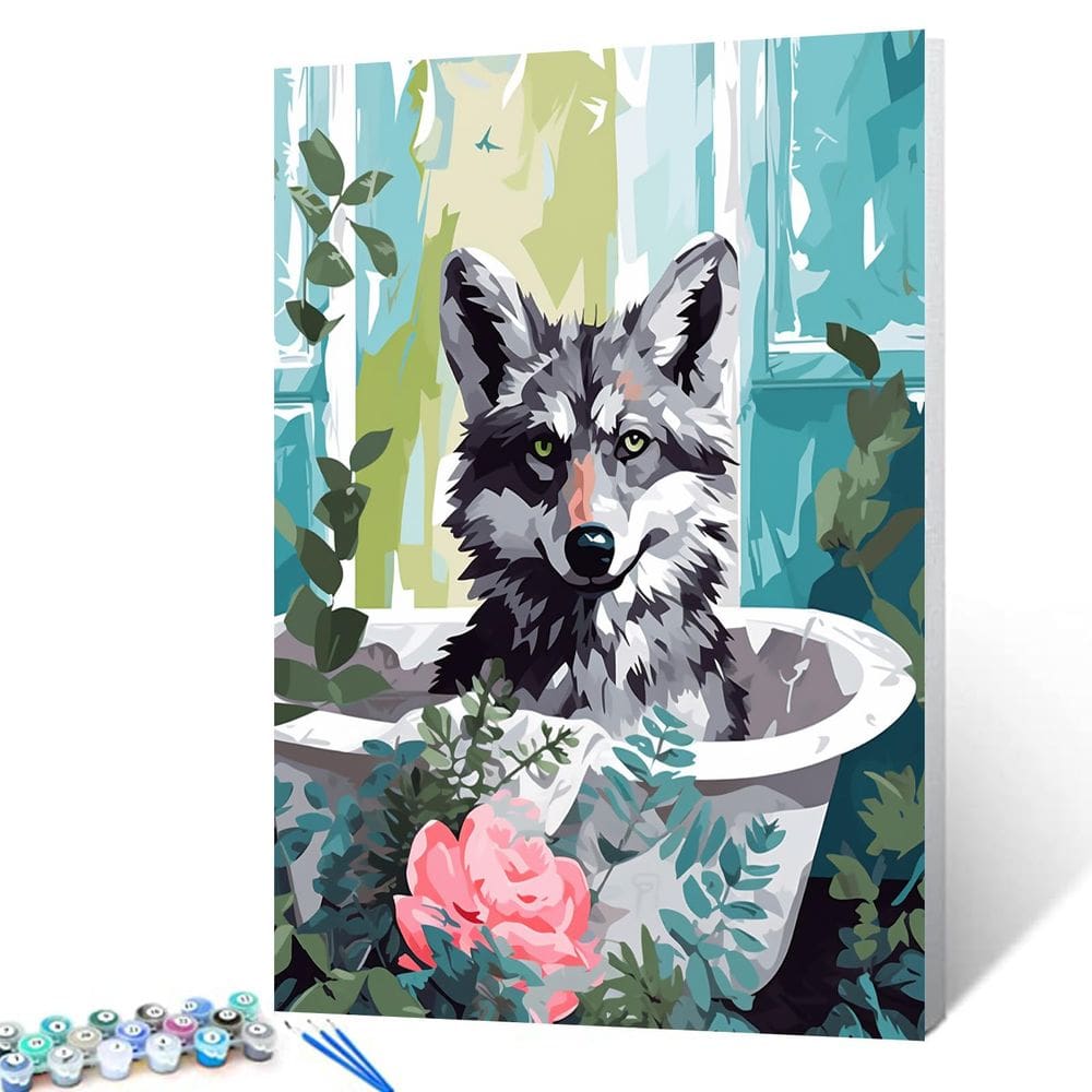 Paint by Numbers Tucocoo Funny Bathroom Wolf Art 40x50cm