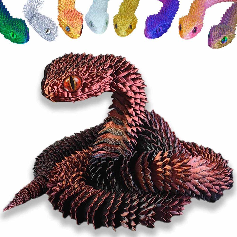 Junta flexível articulada de cobra impressa em 3D de brinquedo, resina de 60 cm