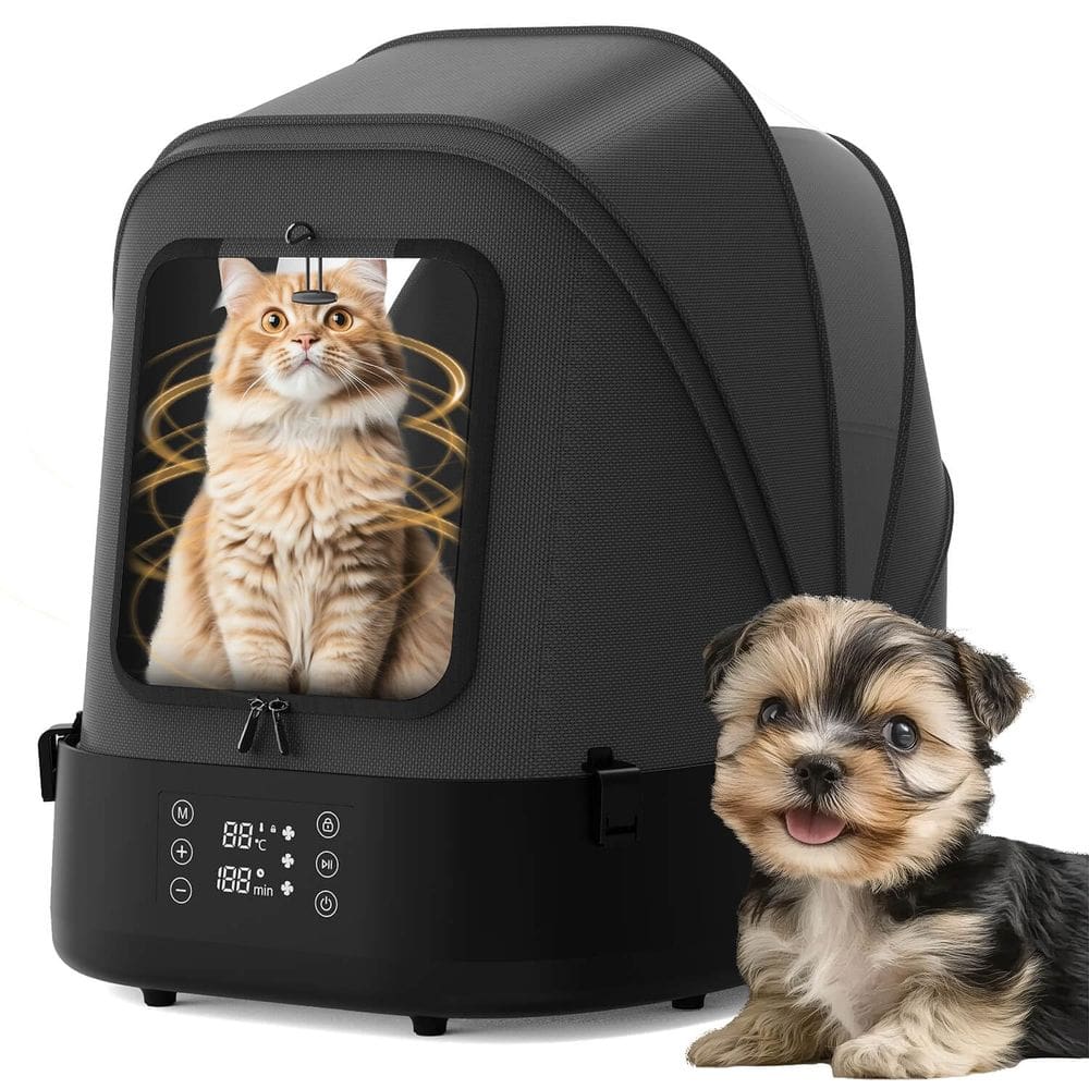 Caixa de secagem para animais de estimação Zimoric Automatic 60L dobrável para cães e gatos