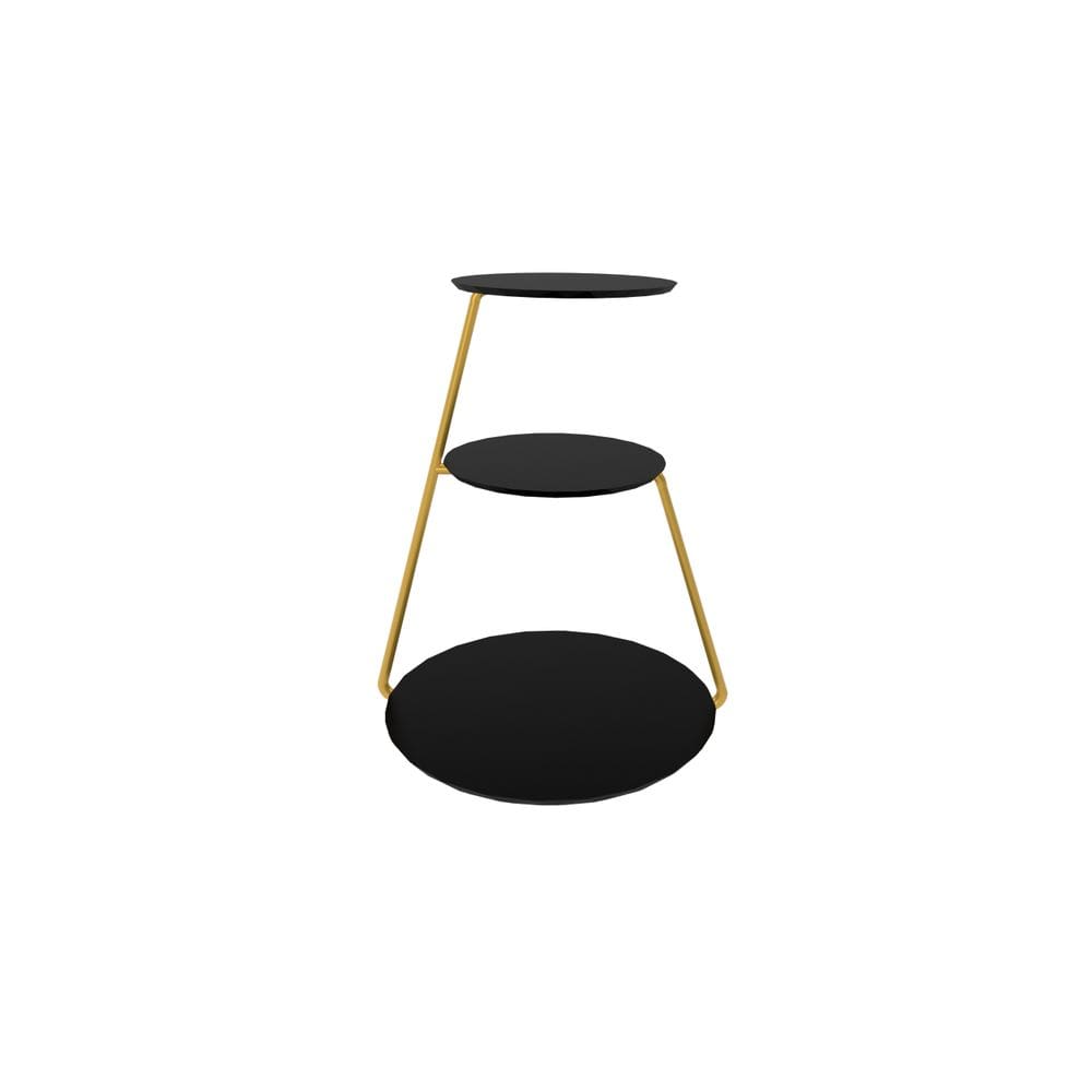 Mesa Lateral Industrial 3 Andares Dourado - Preto