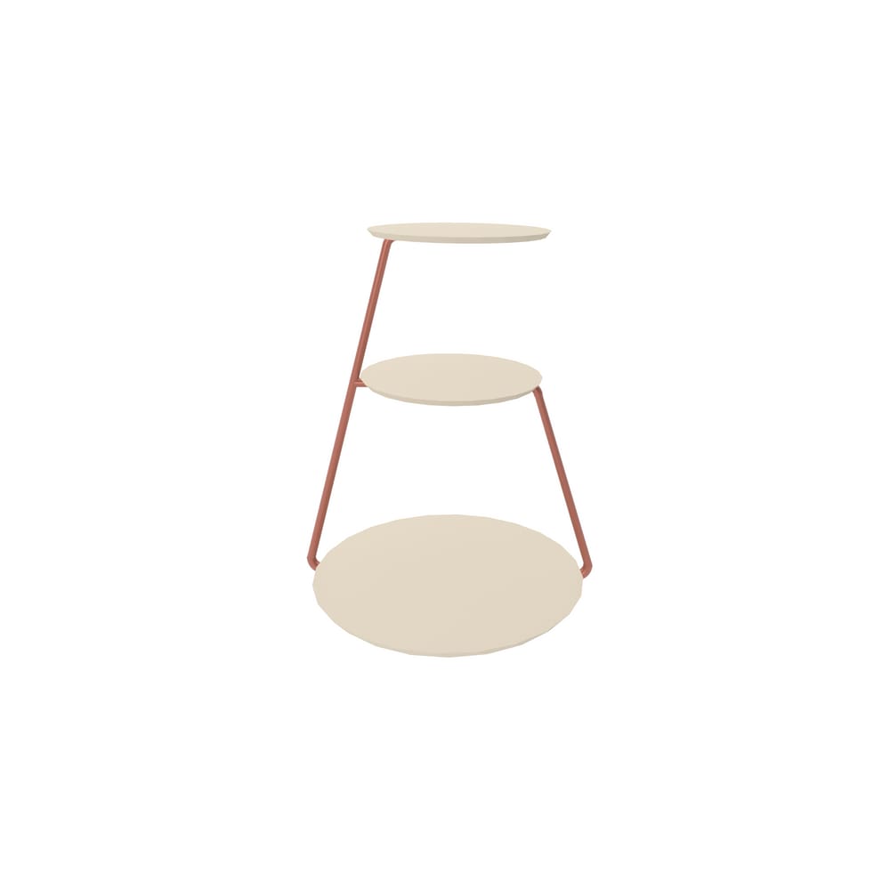 Mesa Lateral Industrial 3 Andares Cobre - Off White