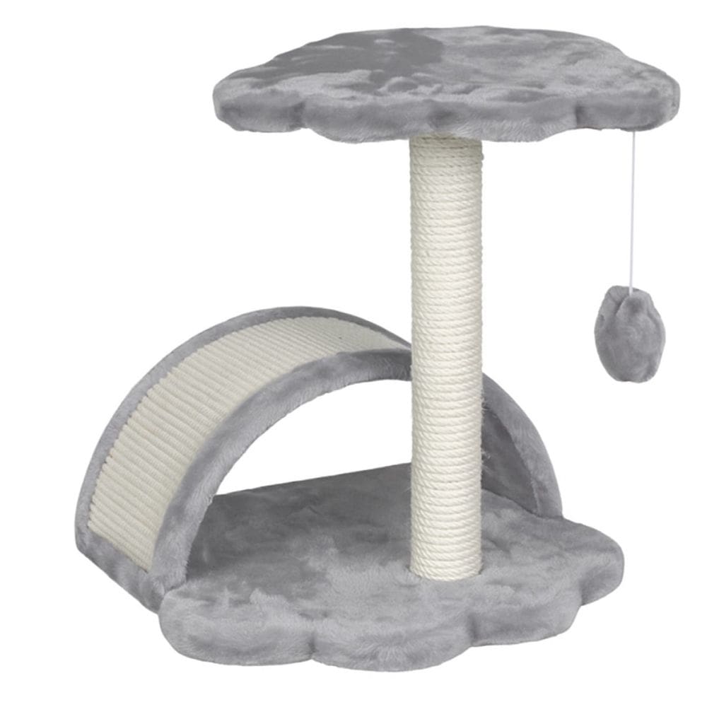 Arranhador De Gato Cinza Poste Em Sisal 50cm E Bolinha