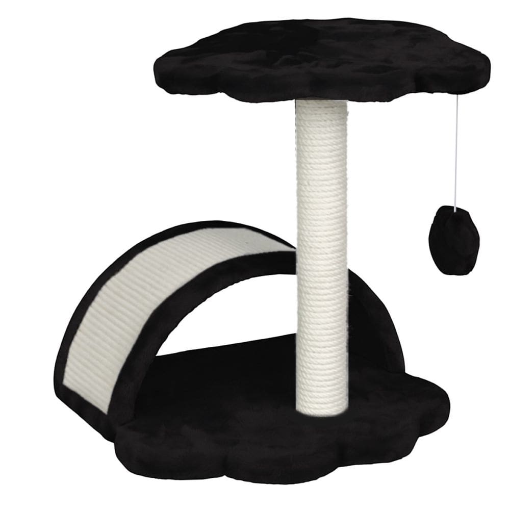 Arranhador Gato Poste Em Sisal Preto 50cm E Bolinha